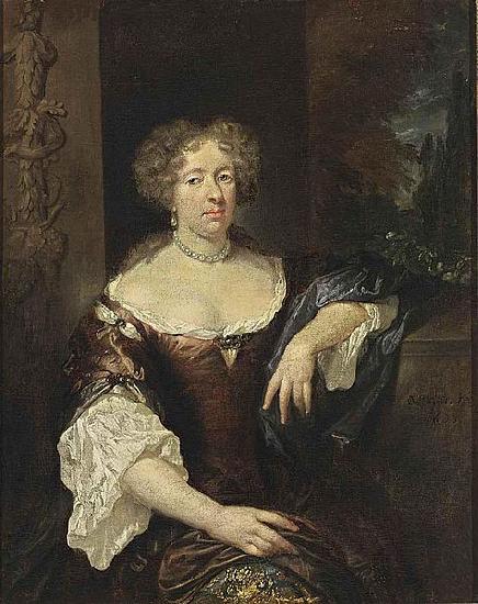 caspar netscher Portrait of a Lady